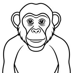 Sleek Chimpanzee Outline Illustration