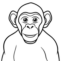 Sleek Chimpanzee Outline Illustration
