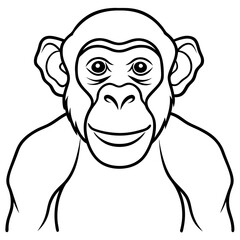 Sleek Chimpanzee Outline Illustration