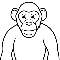 Sleek Chimpanzee Outline Illustration