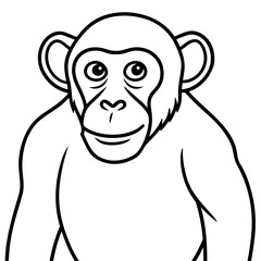 Sleek Chimpanzee Outline Illustration