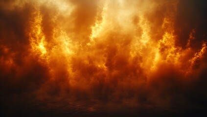 Fototapeta na wymiar Fiery Sunset Inferno Dramatic Sky Background.