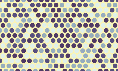 Abstract geometric pattern with overlapping circles in muted purple and blue hues on a pale yellow background.  Perfect for website backgrounds, textile designs, or modern presentations.