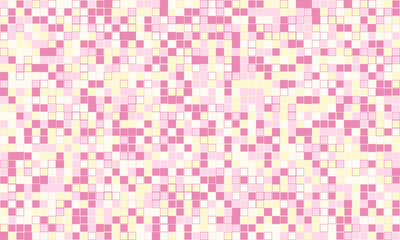 Abstract pastel pink and yellow mosaic pattern.  Perfect for backgrounds, websites, textiles, or any design needing a soft, playful, and modern aesthetic.