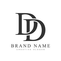 DD trendy logotype template. Initial letter d and d classic font style. Creative logo for company name or identity.