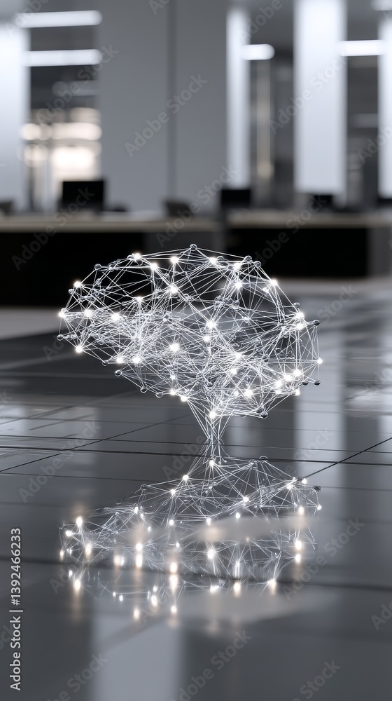 Aufkleber the concept of a brain with glowing neural synapses and a luminous neural network encompasses scienc