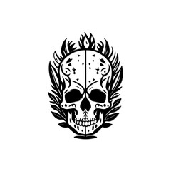 icon day of the dead hand draw black grey-06