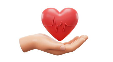 Isolated Heart in hand concept care