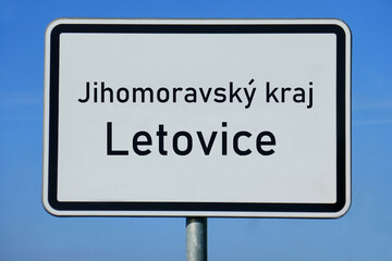 Ortsschild Jihomoravský kraj Letovice