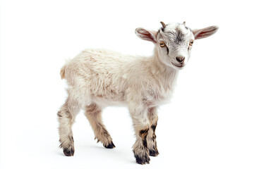 Fototapeta premium a goat standing on a white surface with a white background