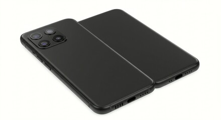 Two Modern Smartphones Side by Side on a Clean White Surface