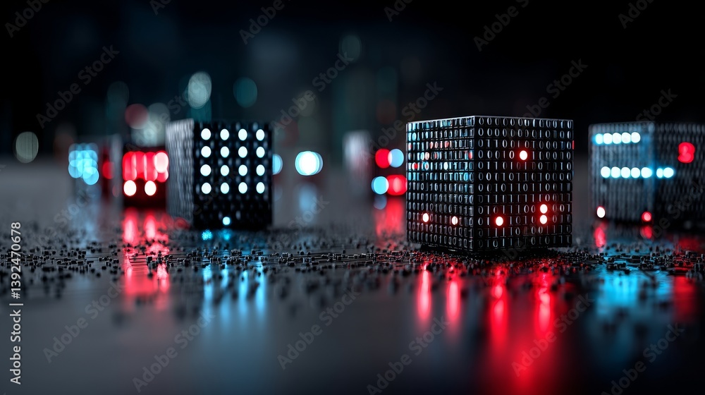 Poster a modern digital abstract 3d background is available, which can be applied to the description of tec