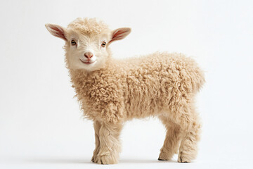 Fototapeta premium a sheep standing up with a white background