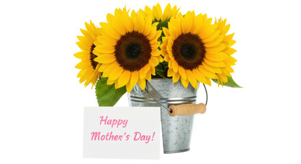 Isolated Happy Mother's Day Sunflowers © Luca