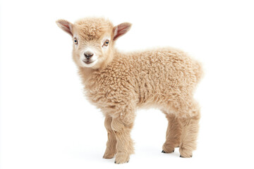 Fototapeta premium a small sheep standing on a white surface