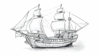 drawing of the ship illustration