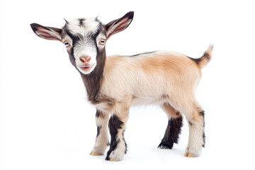 Fototapeta premium a goat standing on a white surface with a white background