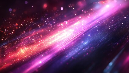 Obraz premium Pink Purple Light Streaks with Sparkling Background.