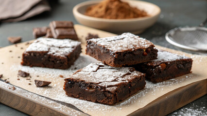 Brownies with powdered sugar