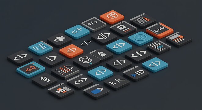 Isometric Code Blocks: A Digital Iconography AI Generated