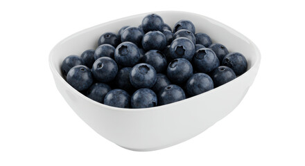 Isolated Bowl of Fresh Blueberries