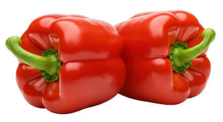 Isolated Two Red Bell Peppers