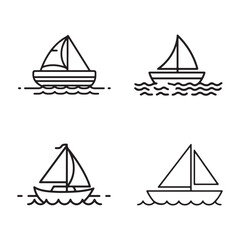 Boat icon set vector illustration.