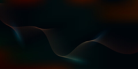 Abstract glowing wave lines on dark orange background. Dynamic wave pattern. Modern flowing wavy lines and Futuristic technology concept