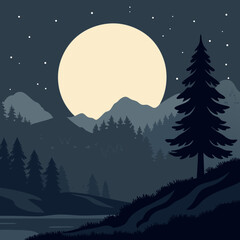 Naklejka premium moon illustration