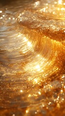 Golden wave motion energy high resolution wallpaper