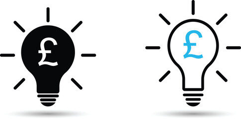 Innovative Financial Ideas Pound Sign in Lightbulb.