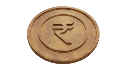 Isolated rupee coin