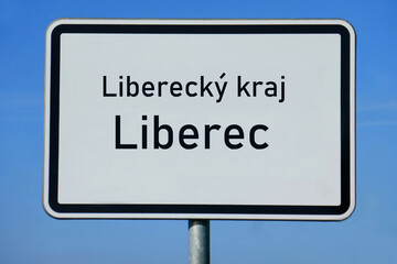 Ortsschild Liberecký kraj Liberec