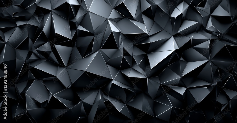 Poster futuristic low polygon background with abstract polygonal space and hud elements