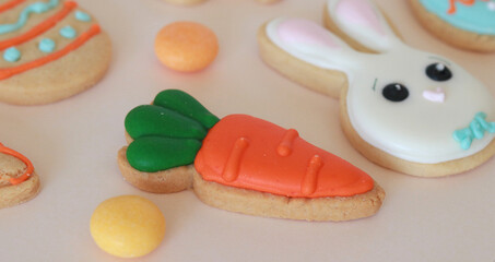 Colorful easter cookies. Easter concept. Heppy ester.