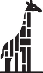 Giraffe Vertical Blocks Logo Vector