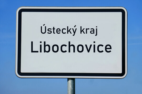 Ortsschild &Uacute;steck&yacute; kraj Libochovice