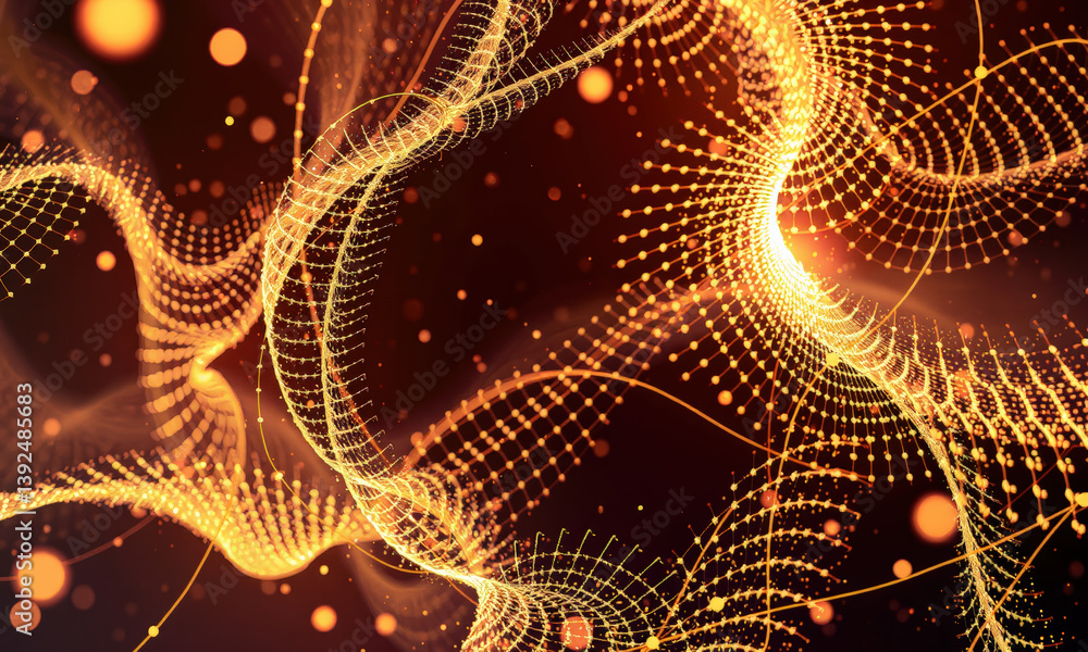 Aufkleber vibrant abstract representation of subatomic particles, showcasing intricate patterns and glowing li