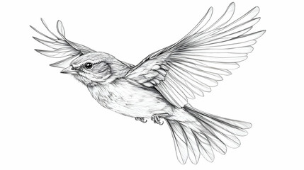 Fototapeta premium bird flight drawing illustration