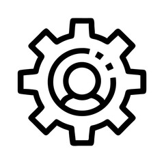 Gear with Spokes Representing Settings or Configuration Icon Design