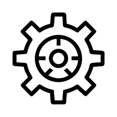 Gear with Spokes Representing Settings or Configuration Icon Design