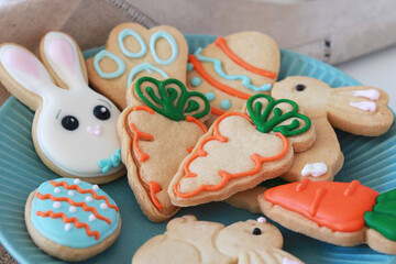 Colorful easter cookies. Easter concept. Heppy ester.