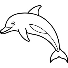 Fototapeta premium Elegant Dolphin One-Line Vector Design