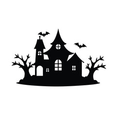 halloween house and pumpkin