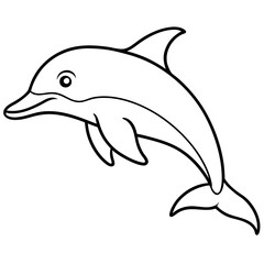 Fototapeta premium Elegant Dolphin One-Line Vector Design