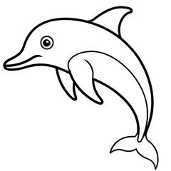 Elegant Dolphin One-Line Vector Design
