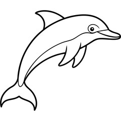 Fototapeta premium Elegant Dolphin One-Line Vector Design