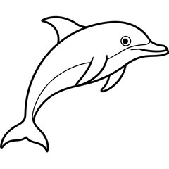 Obraz premium Elegant Dolphin One-Line Vector Design