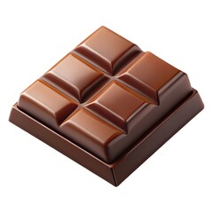 Obraz premium Plastic 3D Dark Chocolate Bar, Glossy Surface, Square Segments, Rich Brown Color, Indulgent Treat