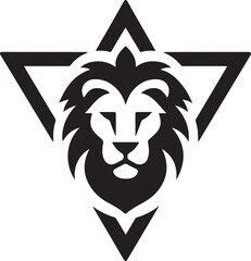 Lion Triangle Logo Vector